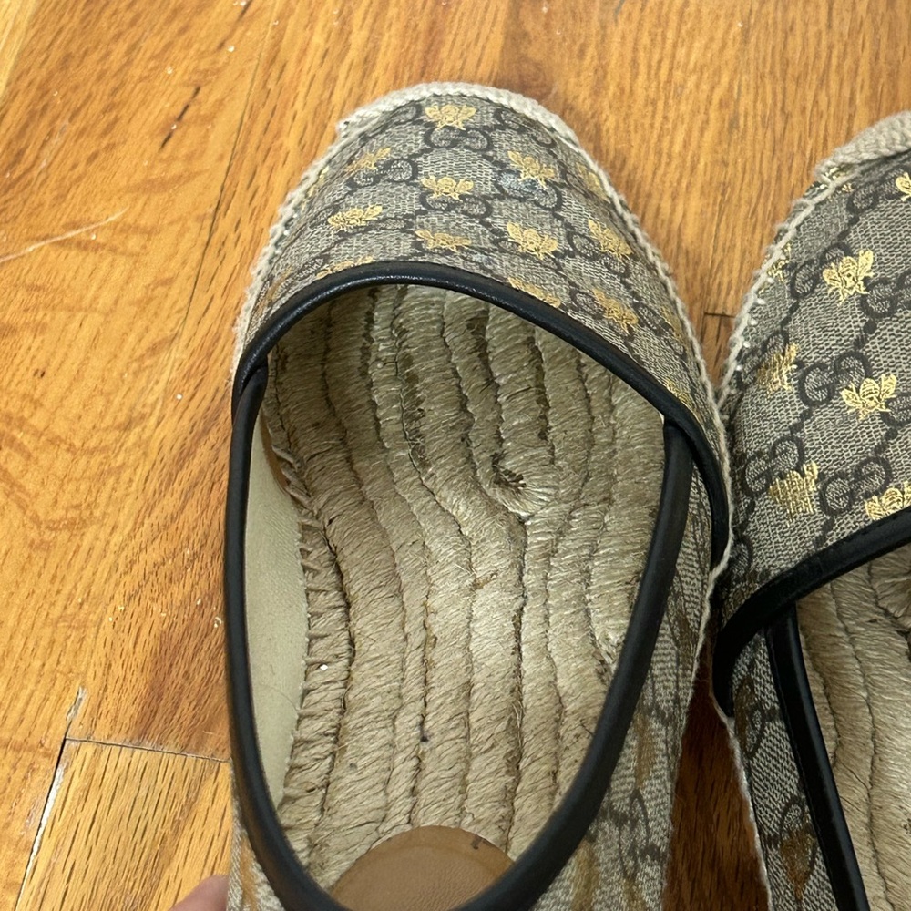 GUCCI GG Supreme Monogram Bees Espadrille Flats US Womens - Picture 2 of 5